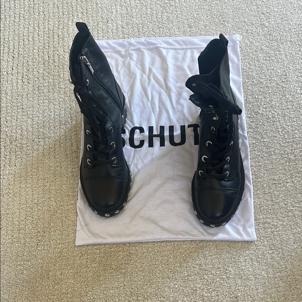 SCHUTZ Black Combat & Moto Boots